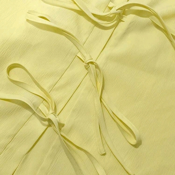 Women's Casual Loose Fit Drop Shoulder Tie Front Top And Wide Leg Pants Set - Picture 7 of 7